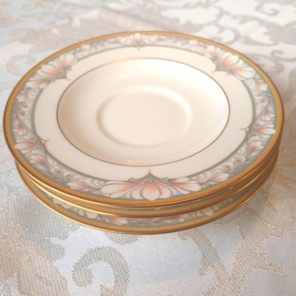 Noritake Barrymore 6 inch Saucers Set of 3